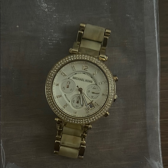 Michael Kors Accessories - Michael Kors Gold-Tone Watch with Crystal Details